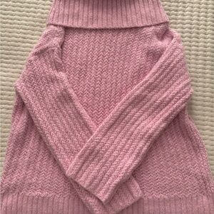 Anthropologie Soft Pink Cowl Neck Sweater